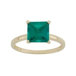 Designs By Gioelli Lab-Created Emerald 10k Gold Ring