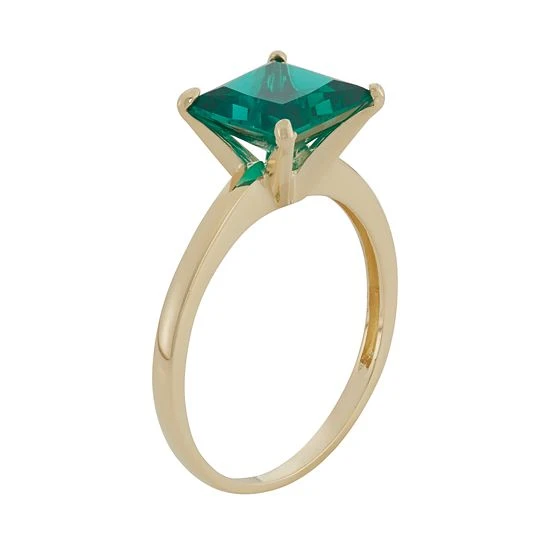 Designs By Gioelli Lab-Created Emerald 10k Gold Ring 4 Designs By Gioelli Lab-Created Emerald 10k Gold Ring - Image 2
