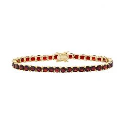 Designs By Gioelli 14k Gold Over Silver Garnet Tennis Bracelet