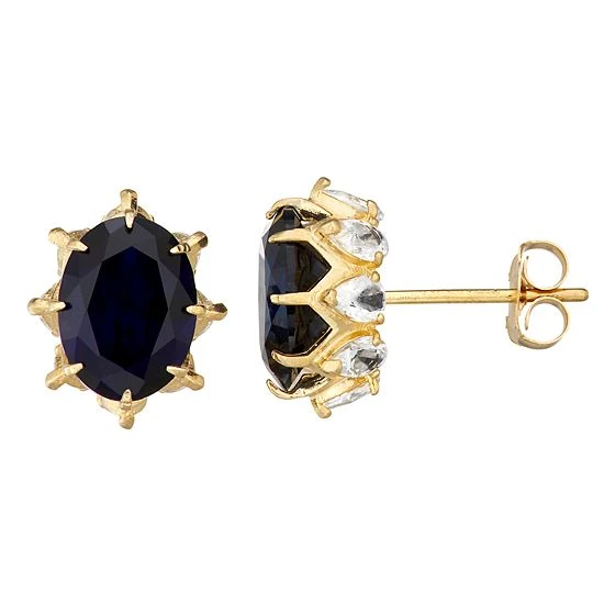 Designs By Gioelli 10k Gold Gemstone Oval Crown Stud Earrings Peridot 8 Designs By Gioelli 10k Gold Gemstone Oval Crown Stud Earrings Peridot - Image 6