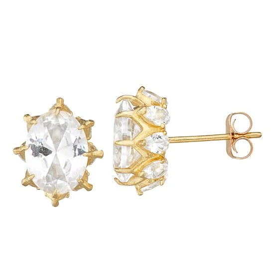 Designs By Gioelli 10k Gold Gemstone Oval Crown Stud Earrings Peridot 13 Designs By Gioelli 10k Gold Gemstone Oval Crown Stud Earrings Peridot - Image 11