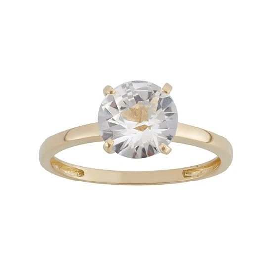 Designs By Gioelli Lab-Created White Sapphire 10k Gold Ring 3 Designs By Gioelli Lab-Created White Sapphire 10k Gold Ring