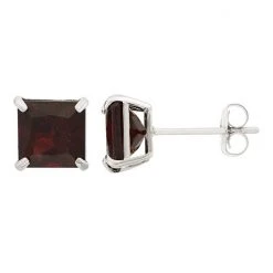 Designs By Gioelli Garnet 10k White Gold Stud Earrings