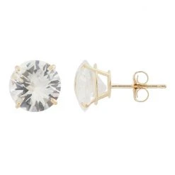Designs By Gioelli Lab-Created White Sapphire 10k Gold Stud Earrings