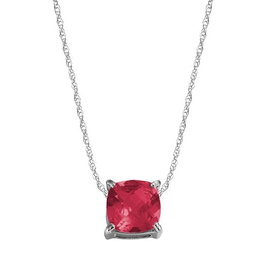 Designs By Gioelli Sterling Silver Lab-Created Ruby Pendant 3 Designs By Gioelli Sterling Silver Lab-Created Ruby Pendant