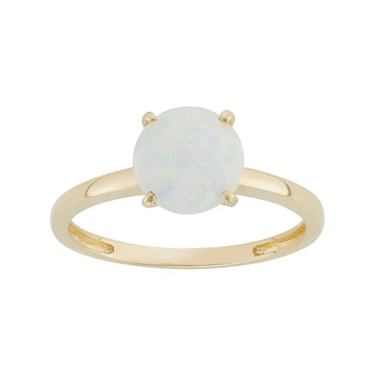 Designs By Gioelli Lab-Created Opal 10k Gold Ring 3 Designs By Gioelli Lab-Created Opal 10k Gold Ring