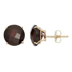 Designs By Gioelli Garnet 10k Gold Stud Earrings