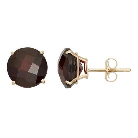 Designs By Gioelli Garnet 10k Gold Stud Earrings 3 Designs By Gioelli Garnet 10k Gold Stud Earrings