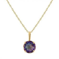 Designs By Gioelli 10k Gold Gemstone Solitaire Pendant Necklace London Blue Topaz