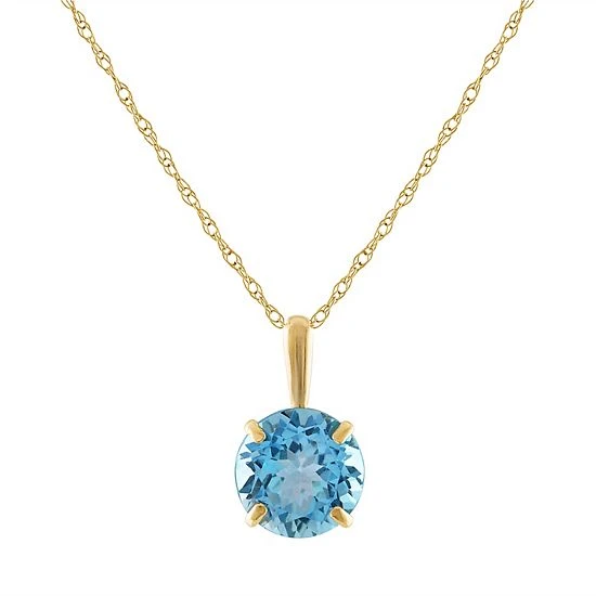 Designs By Gioelli 10k Gold Gemstone Solitaire Pendant Necklace London Blue Topaz 6 Designs By Gioelli 10k Gold Gemstone Solitaire Pendant Necklace London Blue Topaz - Image 4