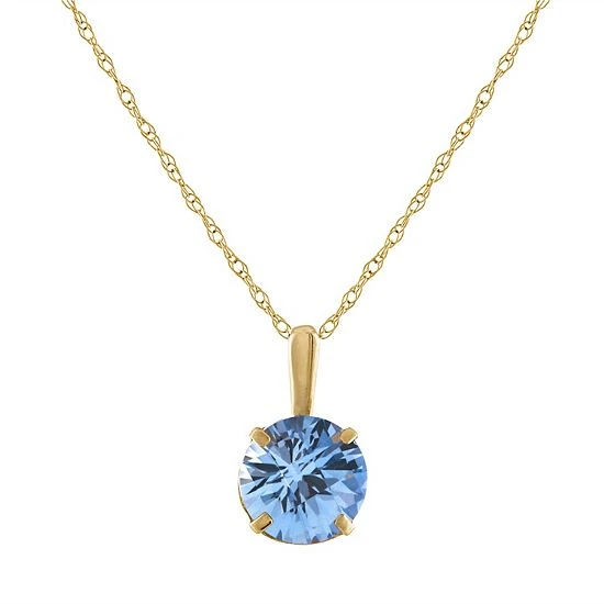 Designs By Gioelli 10k Gold Gemstone Solitaire Pendant Necklace London Blue Topaz 8 Designs By Gioelli 10k Gold Gemstone Solitaire Pendant Necklace London Blue Topaz - Image 6