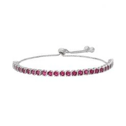 Designs By Gioelli Sterling Silver Lab-Created Ruby S-Link Lariat Bracelet