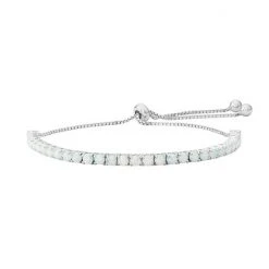 Designs By Gioelli Sterling Silver Lab-Created White Opal Lariat Bracelet