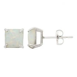 Designs By Gioelli Lab-Created Opal 10k White Gold Stud Earrings
