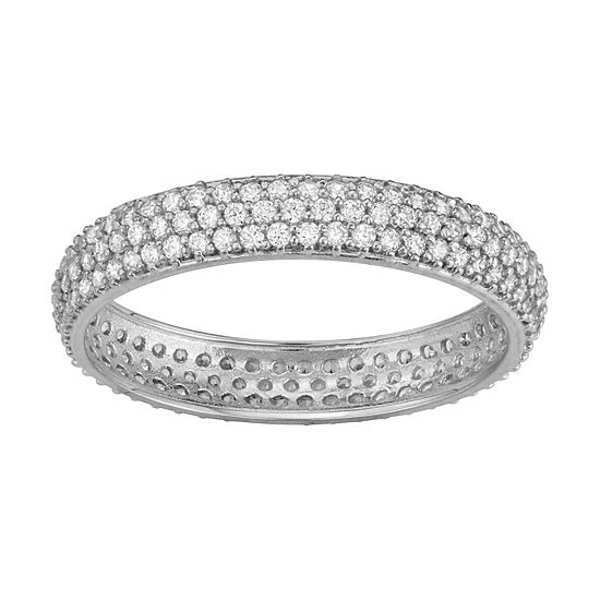 Designs By Gioelli 10k Gold Cubic Zirconia Pave Band Yellow 3 Designs By Gioelli 10k Gold Cubic Zirconia Pave Band Yellow