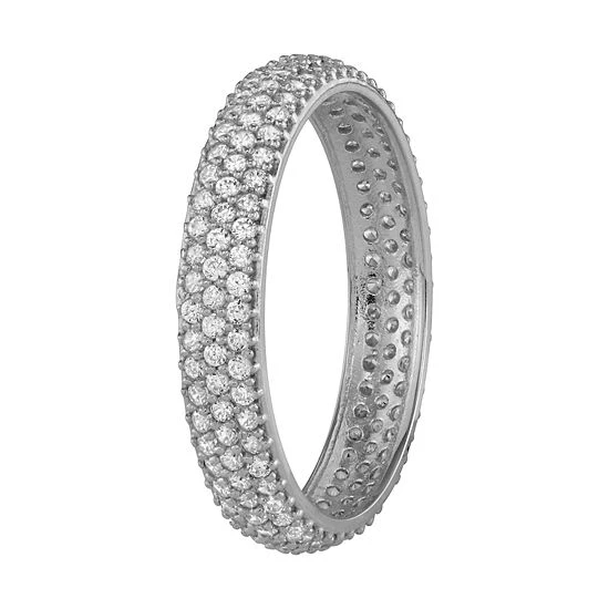 Designs By Gioelli 10k Gold Cubic Zirconia Pave Band Yellow 4 Designs By Gioelli 10k Gold Cubic Zirconia Pave Band Yellow - Image 2