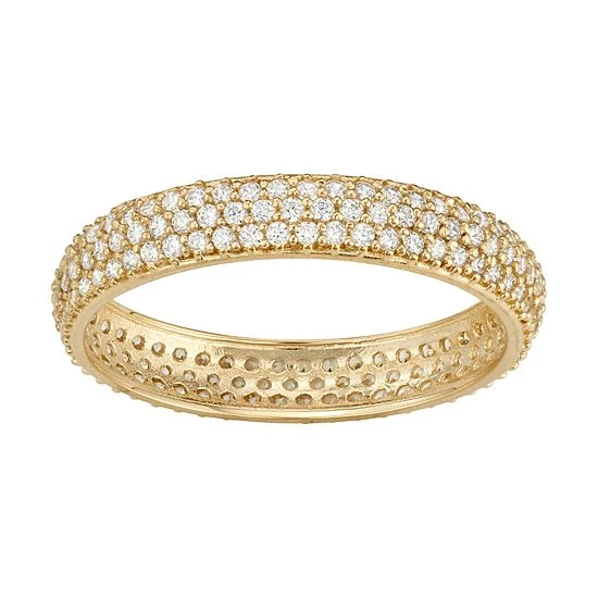 Designs By Gioelli 10k Gold Cubic Zirconia Pave Band Yellow 5 Designs By Gioelli 10k Gold Cubic Zirconia Pave Band Yellow - Image 3